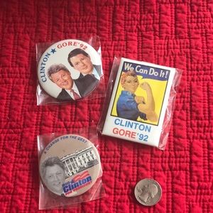 1992 CLINTON & GORE Campaign Buttons